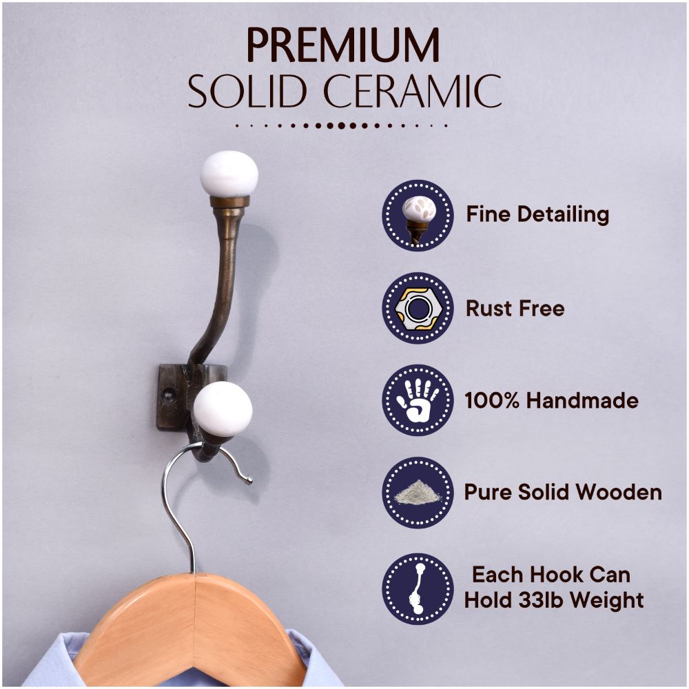 Solid White Iron Hooks-EHG-44